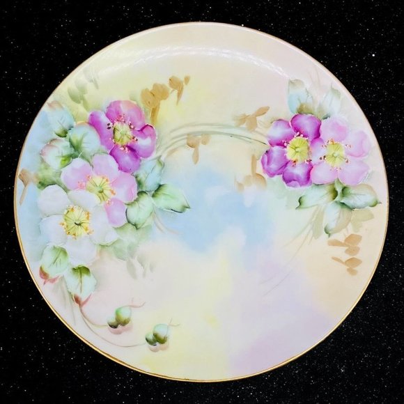 Vintage Imperial PSL Empire China Purple Floral Gold Trim Plate 7.5”D - Picture 5 of 8